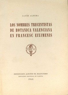 Los nombres trecentistas de botánica valenciana en Francesc Eiximenis