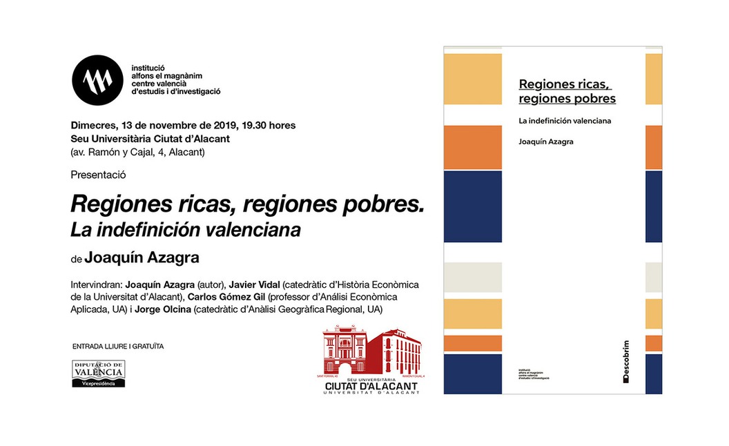 Joaquín Azagra presenta en Alacant "Regiones ricas, regiones pobres