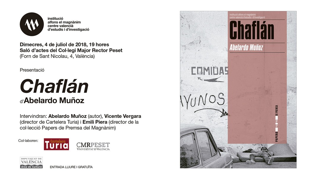 El Magnànim publica "Chaflán", històries d'una València que desapareix