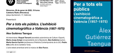 Àlex Gutiérrez estudia l'exhibició cinematogràfica a la València dels anys 60 en "Per a tots el públics"