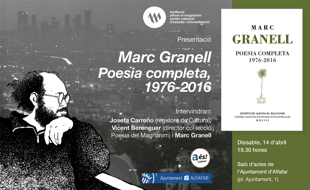 La "Poesia completa (1976-2016)" de Marc Granell se presentó en Alfafar