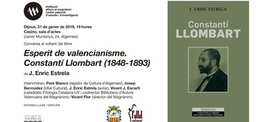 Enric Estrela presenta a Algemesí la seua biografia de Constantí Llombart