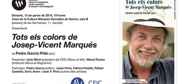 "Tots els colors de Josep-Vicent Marqués" es presenta a Gandia
