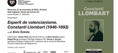 El Magnànim presenta la biografia de Constantí Llombart obra d'Enric Estrela