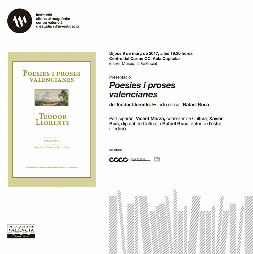 Rafael Roca presenta "Poesies i proses valencianes" de Teodor Llorente