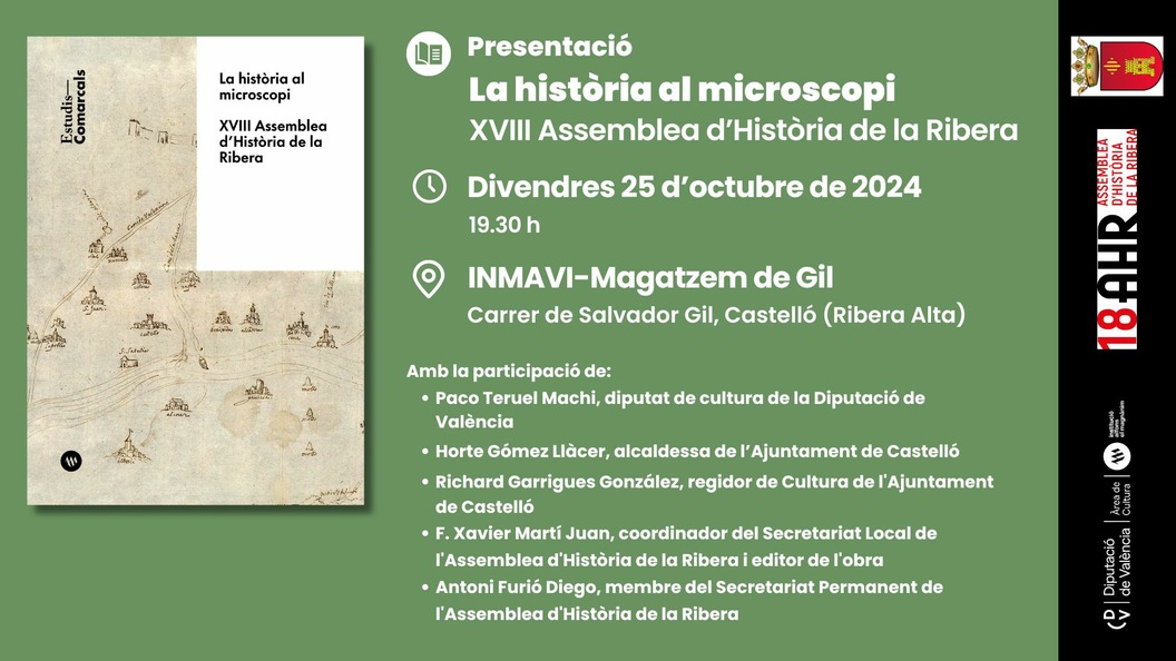 Presentació: La història al microscopi. XVIII Assemblea d’Història de la Ribera.