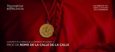 Romà de la Calle rep la medalla de la Universitat de València