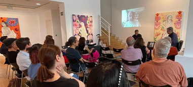 Miguel Cereceda explica, en el Instituto Cultural de México en Madrid, la historia del escultor valenciano Martínez Sotos